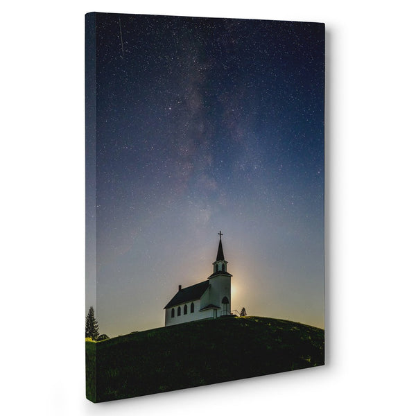 Milky Way over James River Church Canvas Print - Jennifer Ditterich Designs