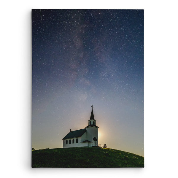 Milky Way over James River Church Canvas Print - Jennifer Ditterich Designs