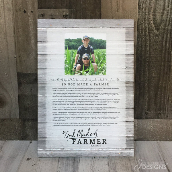 So God Made A Farmer Canvas Print with Custom Photo - Jennifer Ditterich Designs