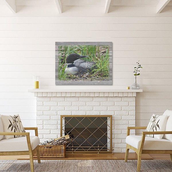 Welcome To Our Little Nest By The Lake - Canvas Loon Print - Jennifer Ditterich Designs