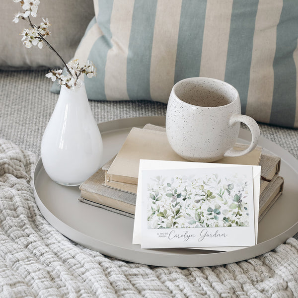 Botanical Note Card Set with Custom Name - Jennifer Ditterich Designs