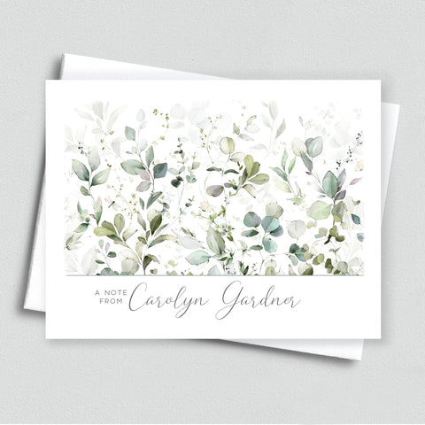 Botanical Note Card Set with Custom Name - Jennifer Ditterich Designs