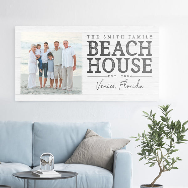 Custom Beach House Sign with Photo - Jennifer Ditterich Designs
