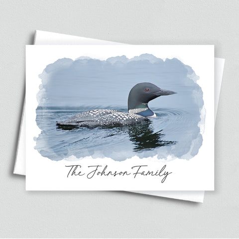 Loon Note Card Boxed Set with Custom Name - Jennifer Ditterich Designs