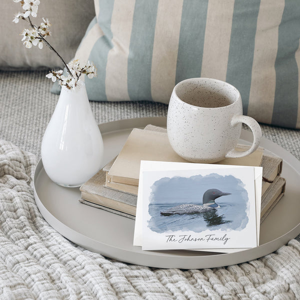 Loon Note Card Boxed Set with Custom Name - Jennifer Ditterich Designs