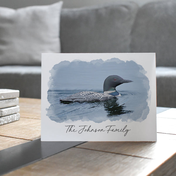 Loon Note Card Boxed Set with Custom Name - Jennifer Ditterich Designs