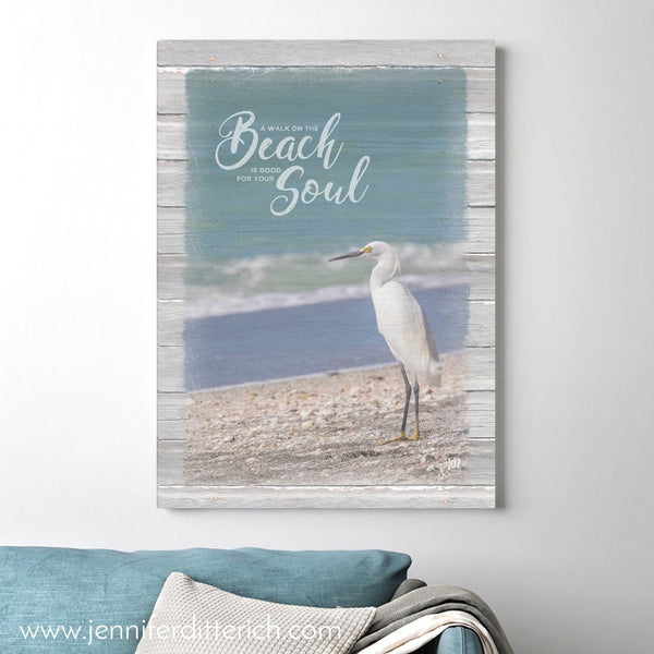 A Walk on the Beach is Good for Your Soul - Beach Print - Jennifer Ditterich Designs