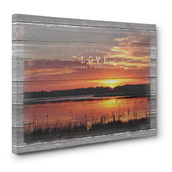 All You Need is Love and a Sunset Canvas Print - Jennifer Ditterich Designs