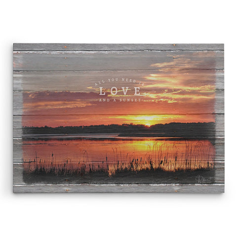 All You Need is Love and a Sunset Canvas Print - Jennifer Ditterich Designs