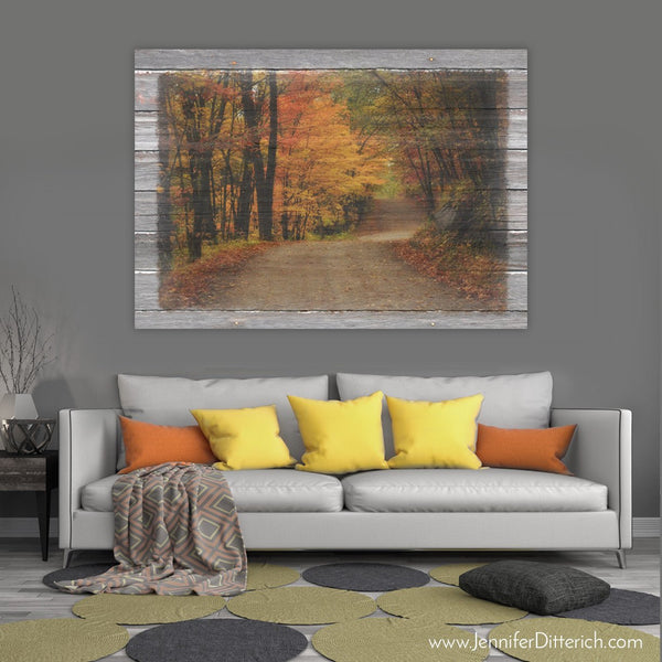 Autumn Road Fall Canvas Picture - Jennifer Ditterich Designs