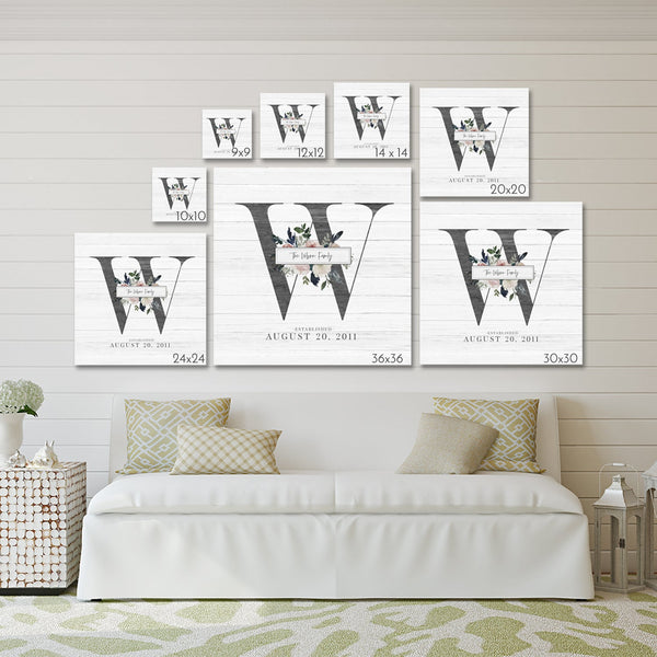 Baby Monogram Nursery Art - with Name and Birth Date - Jennifer Ditterich Designs