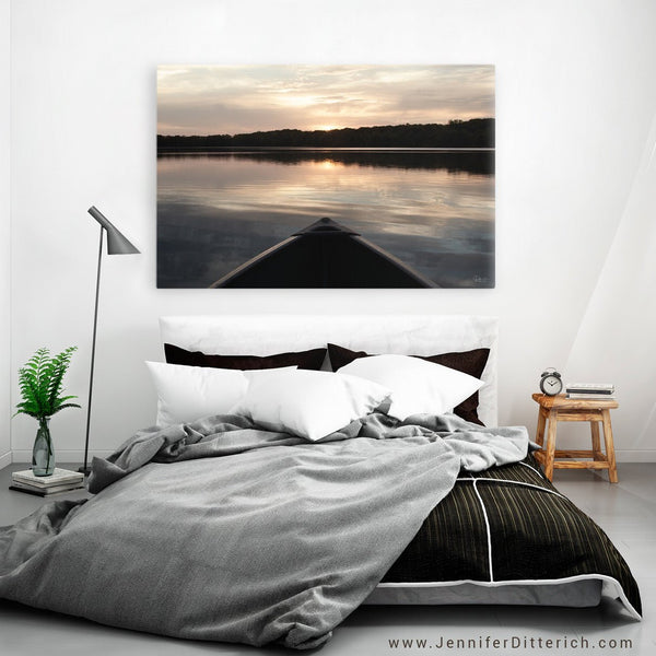 Canoe at Sunset Canvas Print - Jennifer Ditterich Designs