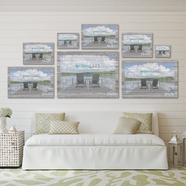 Custom Lake House Canvas Print with Family Name - Jennifer Ditterich Designs