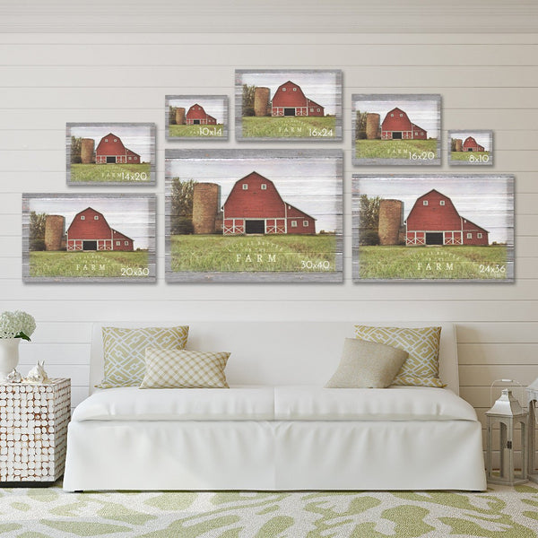 Farm Scene With Barn - Life is Better on the Farm - Canvas Print - Jennifer Ditterich Designs