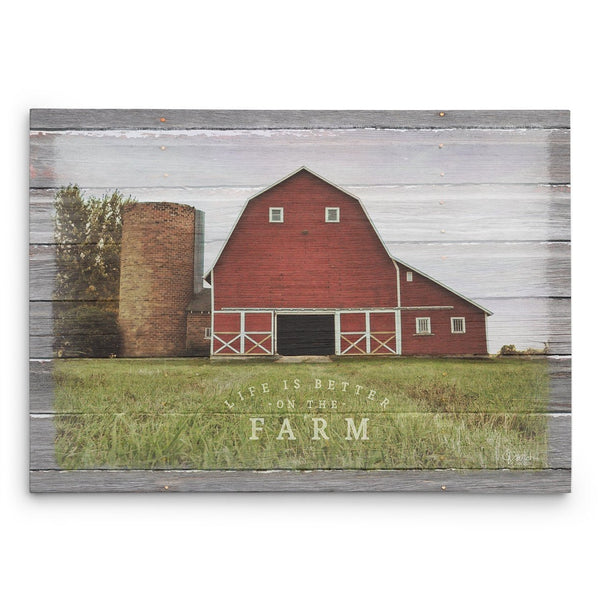 Farm Scene With Barn - Life is Better on the Farm - Canvas Print - Jennifer Ditterich Designs