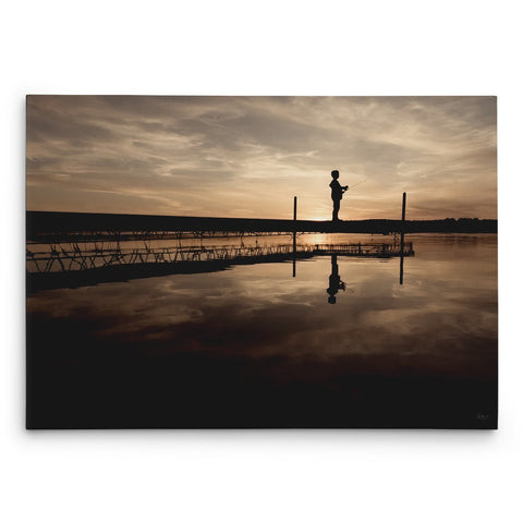 Fishing off the Dock Canvas Print - Jennifer Ditterich Designs
