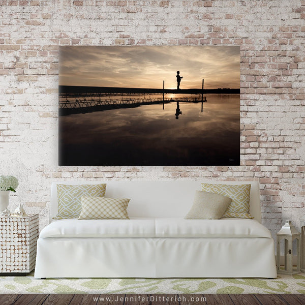 Fishing off the Dock Canvas Print - Jennifer Ditterich Designs