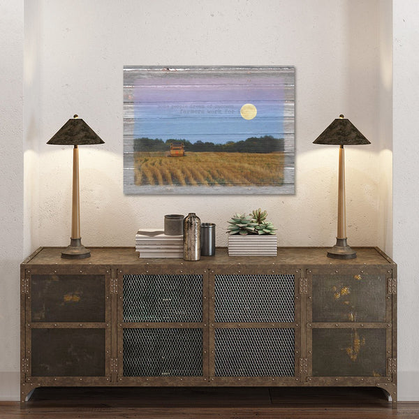 Harvest Landscape - Moonlight Baling - Canvas Print - Jennifer Ditterich Designs
