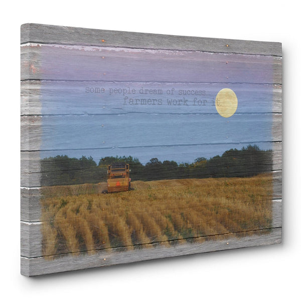 Harvest Landscape - Moonlight Baling - Canvas Print - Jennifer Ditterich Designs