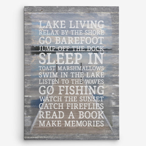 Lake Rules Canvas Sign - Jennifer Ditterich Designs