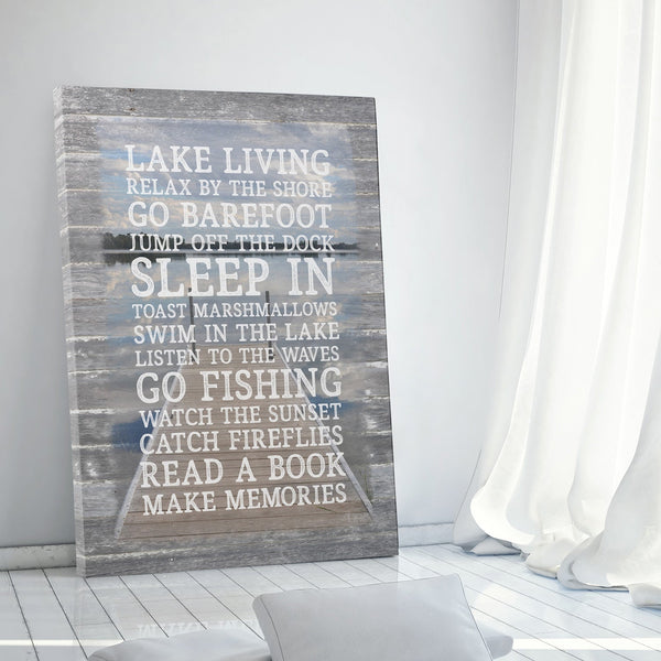 Lake Rules Canvas Sign - Jennifer Ditterich Designs