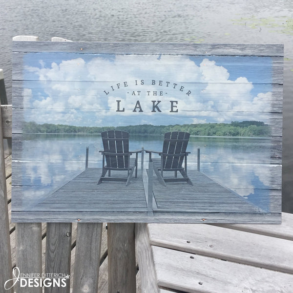 Life is Better at the Lake Outdoor Sign - Jennifer Ditterich Designs