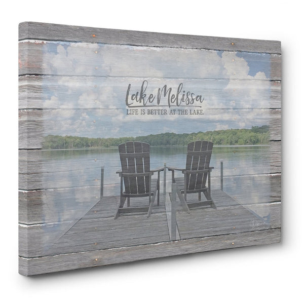 Life Is Better At The Lake - Personalized Lake Name Canvas - Jennifer Ditterich Designs