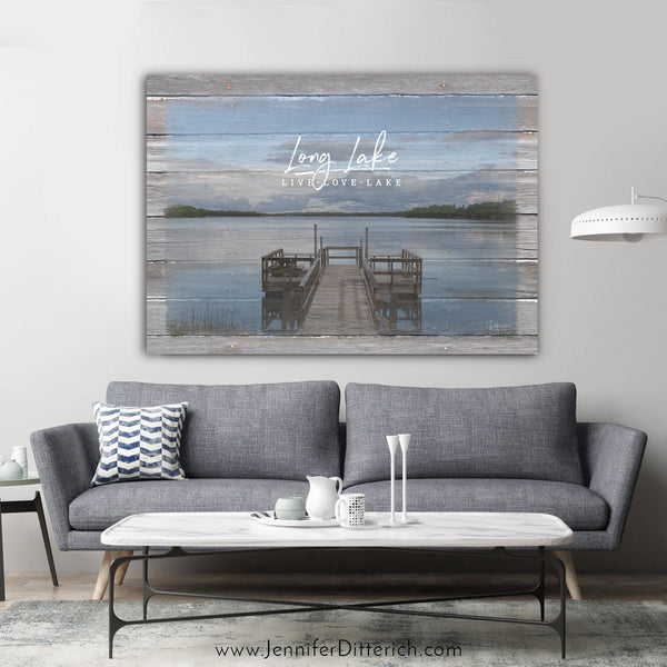 Live Love Lake Canvas Print with Lake Name - Jennifer Ditterich Designs