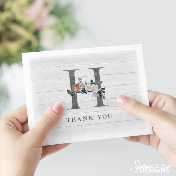 Monogram Thank You Note Card Set - Jennifer Ditterich Designs