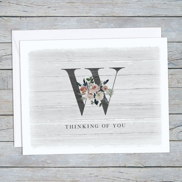 Monogram Thinking of You Note Card Set - Jennifer Ditterich Designs