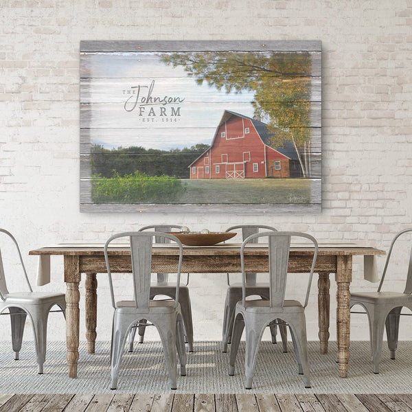 Personalized Farm Name Sign - Canvas Print - Jennifer Ditterich Designs