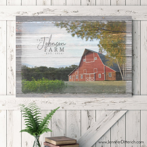 Personalized Farm Name Sign - Canvas Print - Jennifer Ditterich Designs