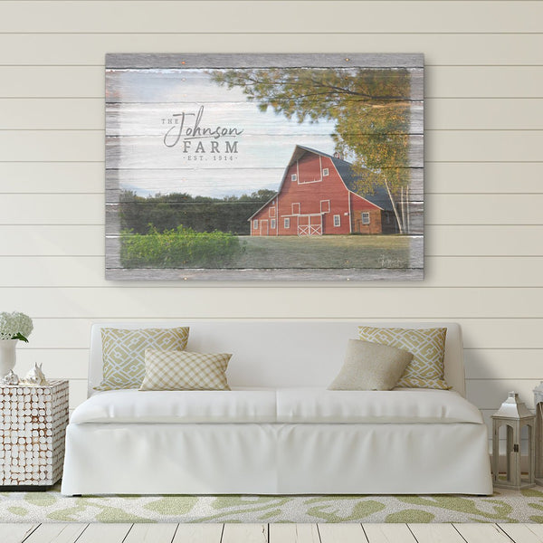 Personalized Farm Name Sign - Canvas Print - Jennifer Ditterich Designs