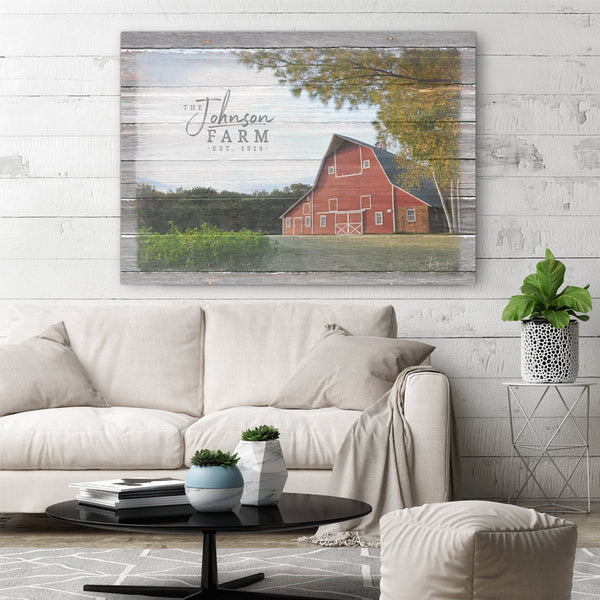 Personalized Farm Name Sign - Canvas Print - Jennifer Ditterich Designs