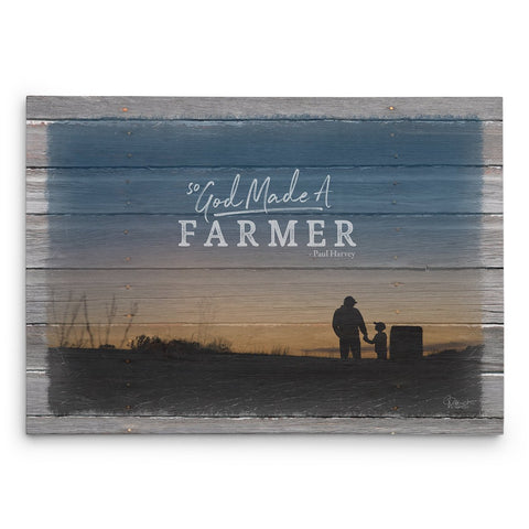 So God Made A Farmer Canvas Print - Jennifer Ditterich Designs