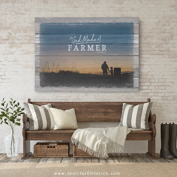 So God Made A Farmer Canvas Print - Jennifer Ditterich Designs