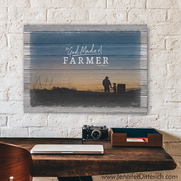 So God Made A Farmer Canvas Print - Jennifer Ditterich Designs