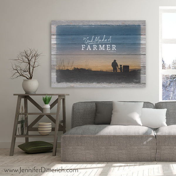 So God Made A Farmer Canvas Print - Jennifer Ditterich Designs