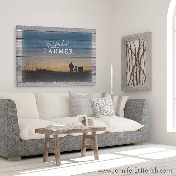 So God Made A Farmer Canvas Print - Jennifer Ditterich Designs