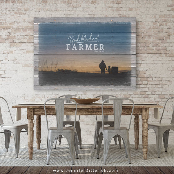 So God Made A Farmer Canvas Print - Jennifer Ditterich Designs