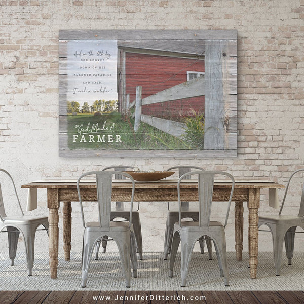 So God Made A Farmer Canvas Print - Caretaker Verse - Jennifer Ditterich Designs