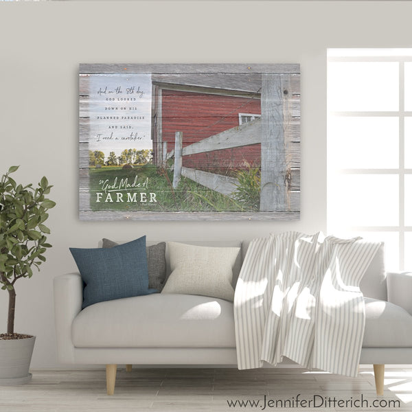 So God Made A Farmer Canvas Print - Caretaker Verse - Jennifer Ditterich Designs