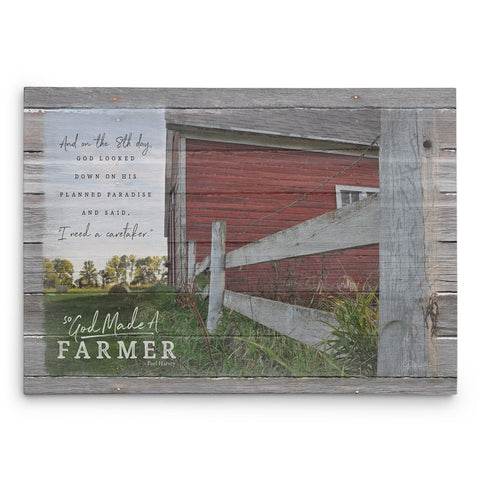 So God Made A Farmer Canvas Print - Caretaker Verse - Jennifer Ditterich Designs