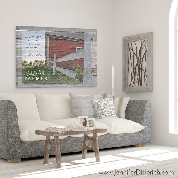 So God Made A Farmer Canvas Print - Caretaker Verse - Jennifer Ditterich Designs