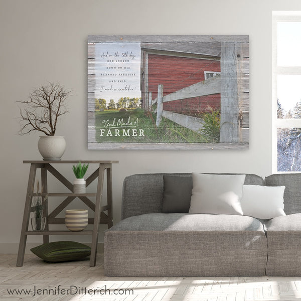 So God Made A Farmer Canvas Print - Caretaker Verse - Jennifer Ditterich Designs
