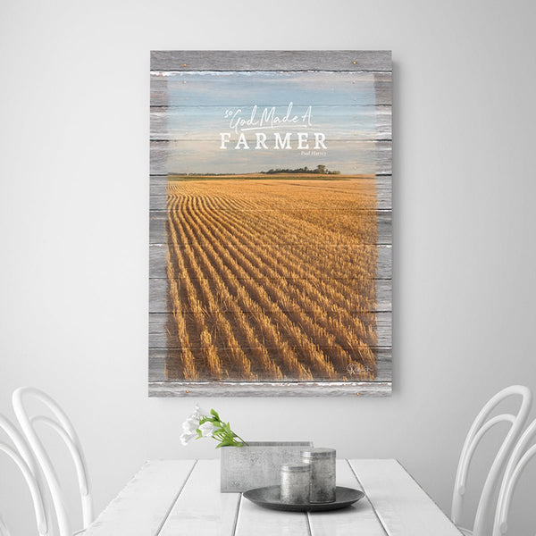 So God Made A Farmer Canvas Print - Harvested Field - Jennifer Ditterich Designs