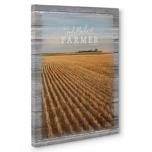 So God Made A Farmer Canvas Print - Harvested Field - Jennifer Ditterich Designs