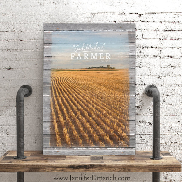 So God Made A Farmer Canvas Print - Harvested Field - Jennifer Ditterich Designs