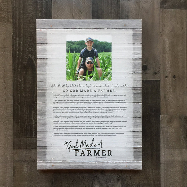 So God Made A Farmer Canvas Print with Custom Photo - Jennifer Ditterich Designs