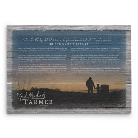 So God Made A Farmer Canvas Print - With Paul Harvey's Speech - Jennifer Ditterich Designs